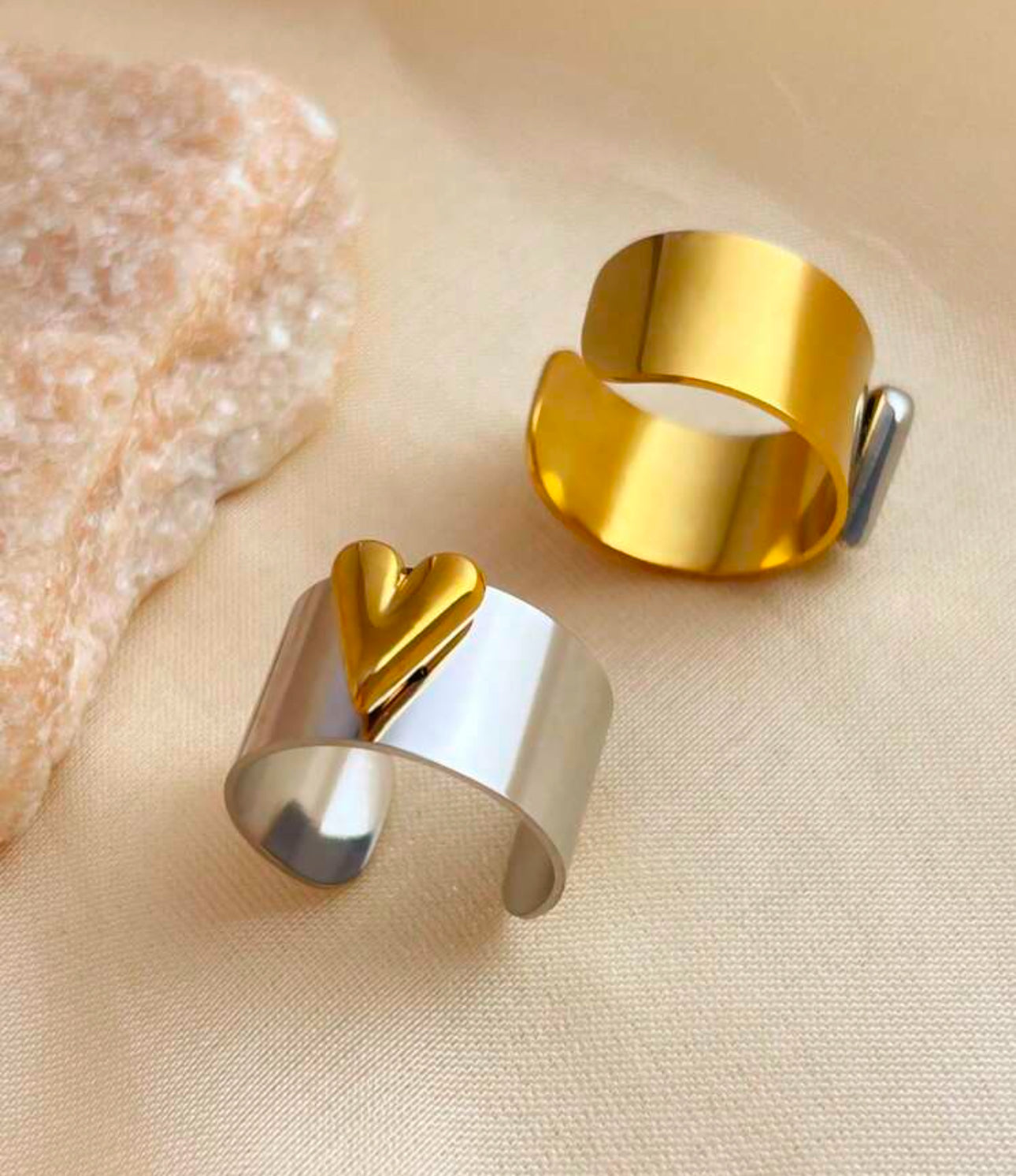 Heart Shaped Mixed Metal Ring