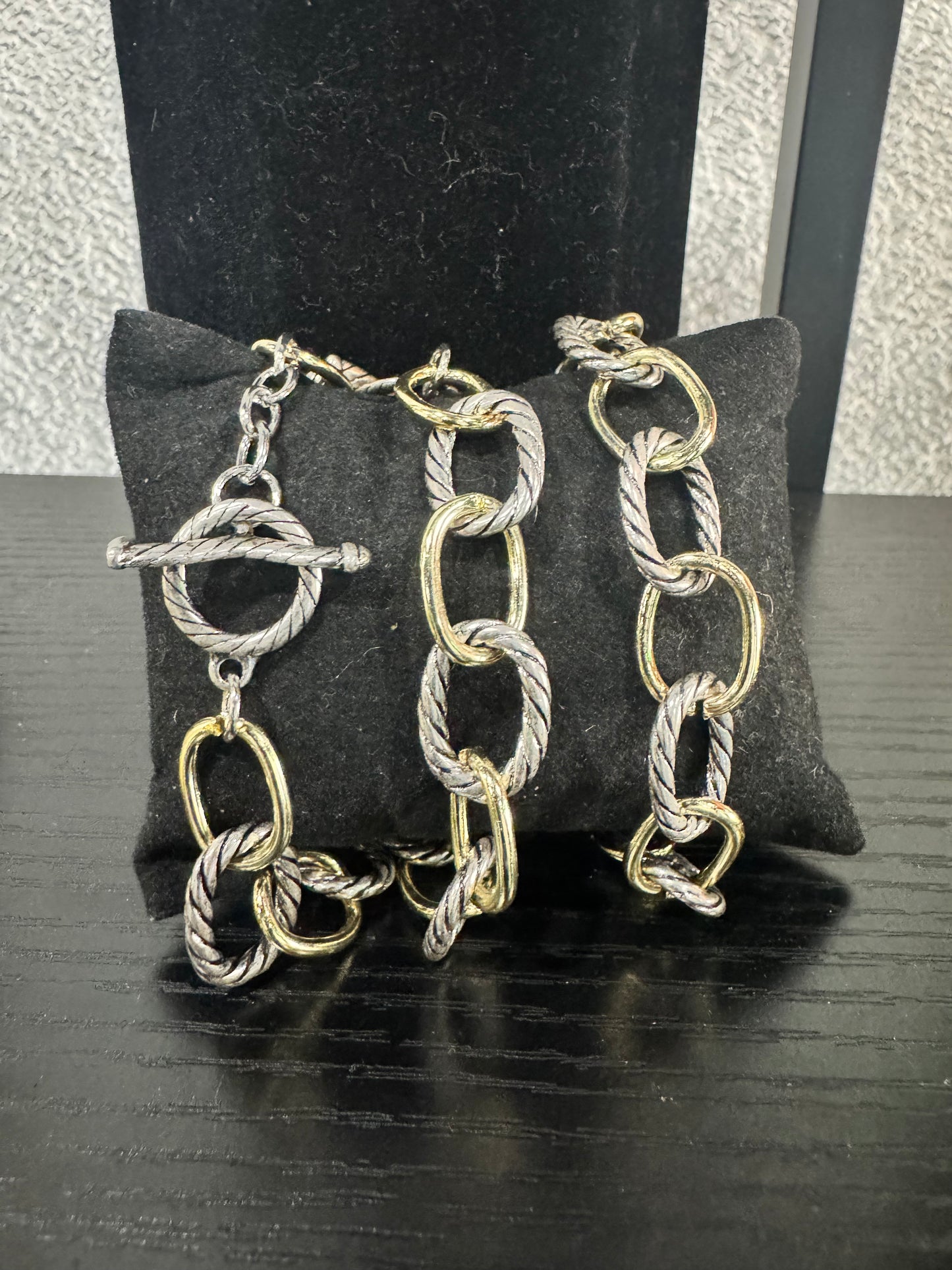 Braided Link toggle bracelet