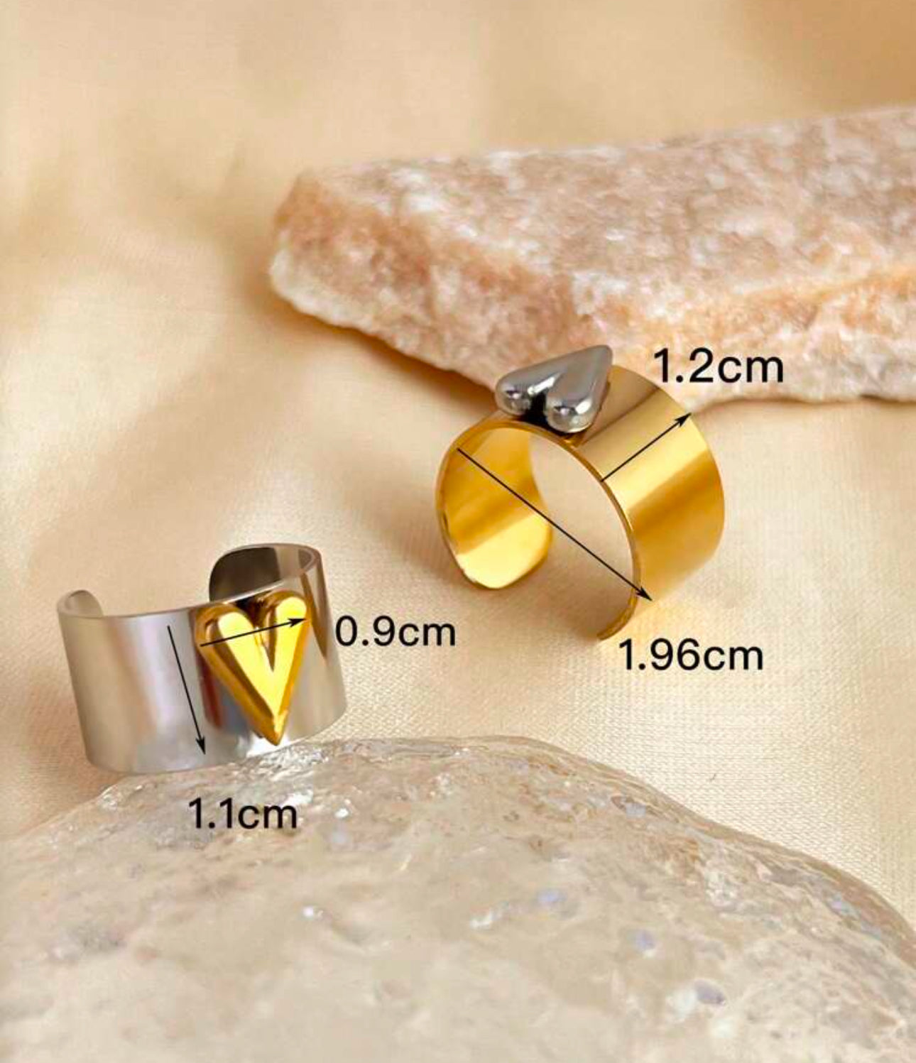 Heart Shaped Mixed Metal Ring