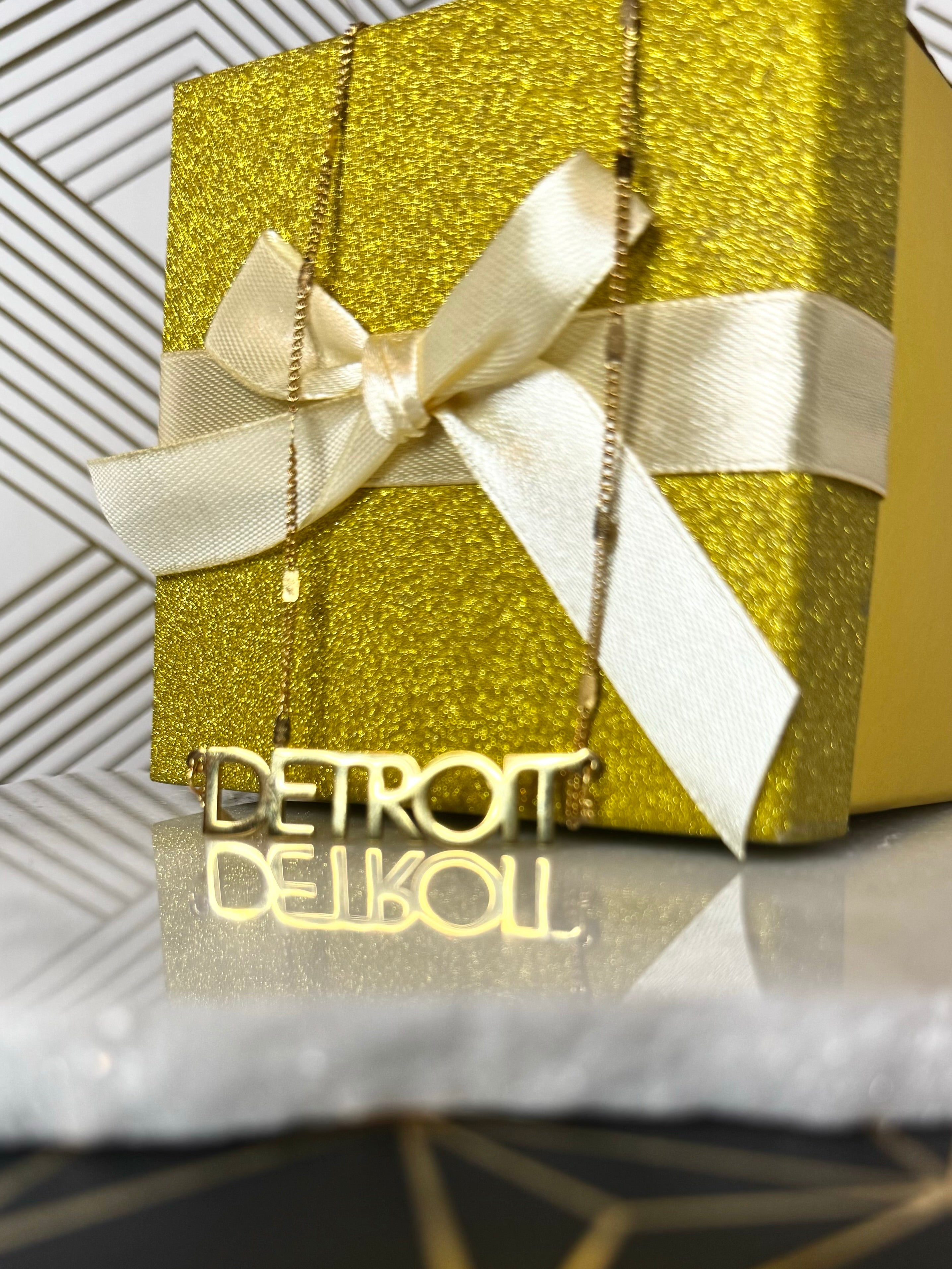 DETROIT Signature Block Necklace