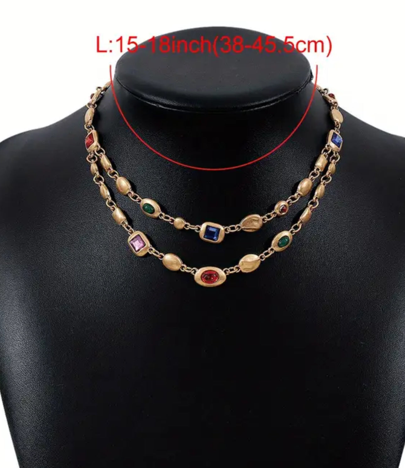 Royal gem double necklace