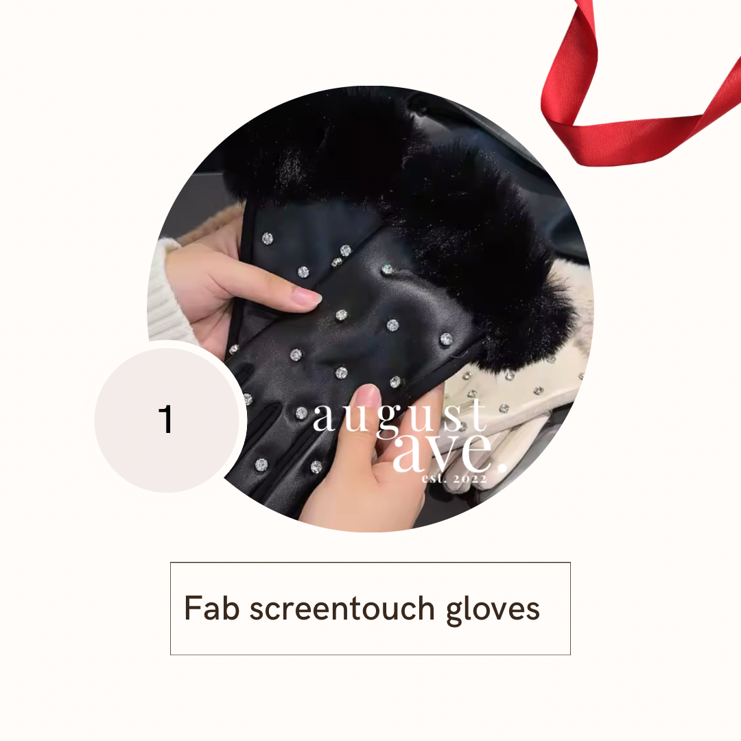 Fur trimmed soft touch gloves