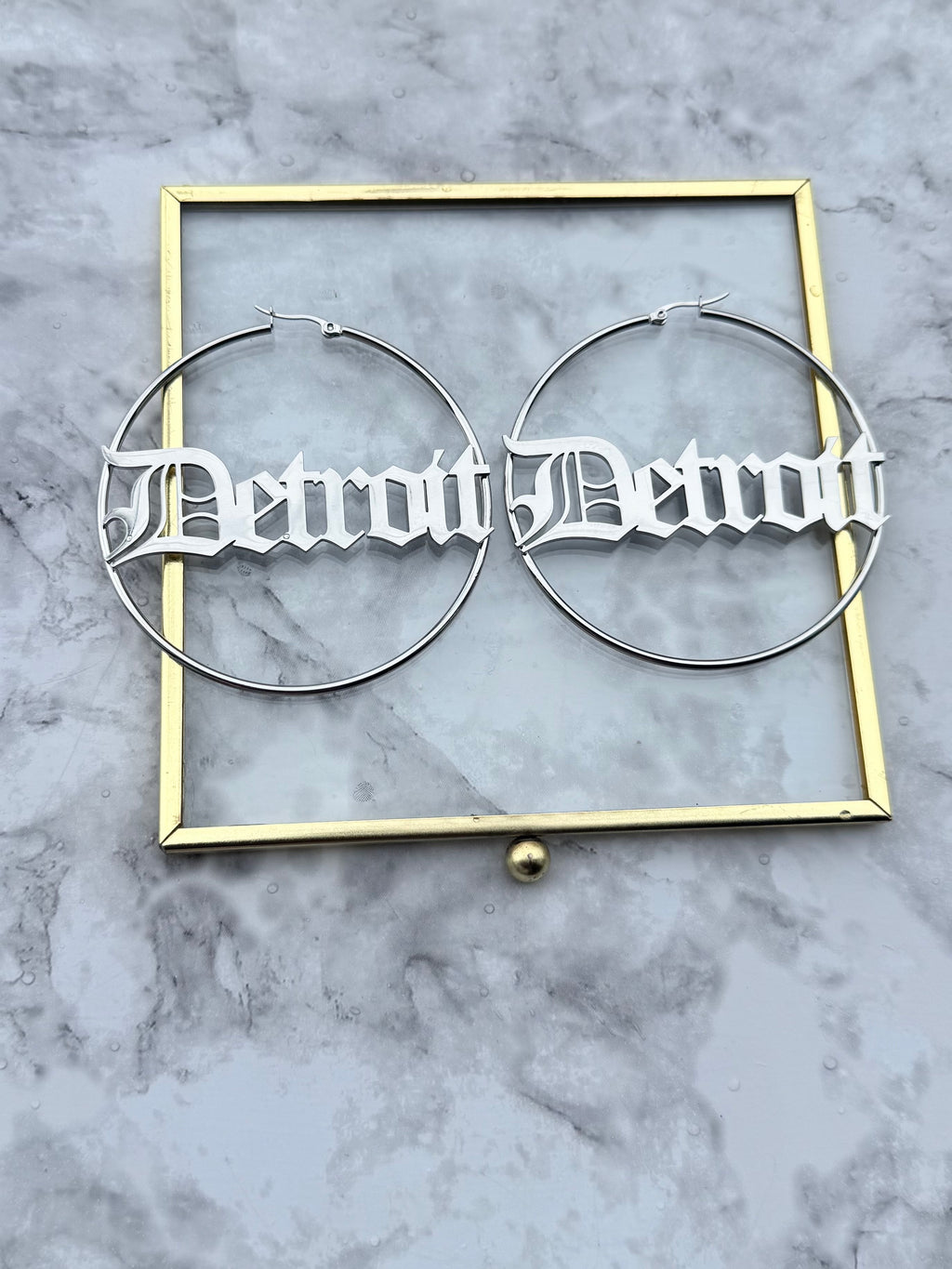 Old English DETROIT hoops
