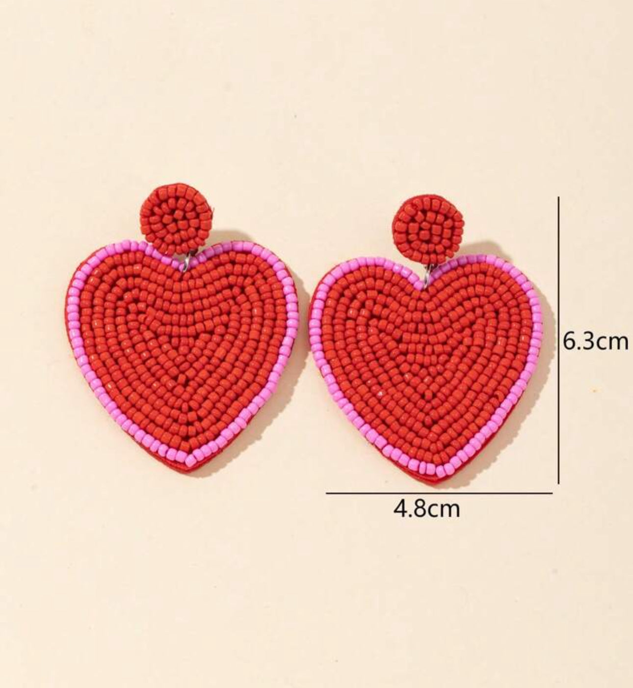 Big Beaded Heart earrings