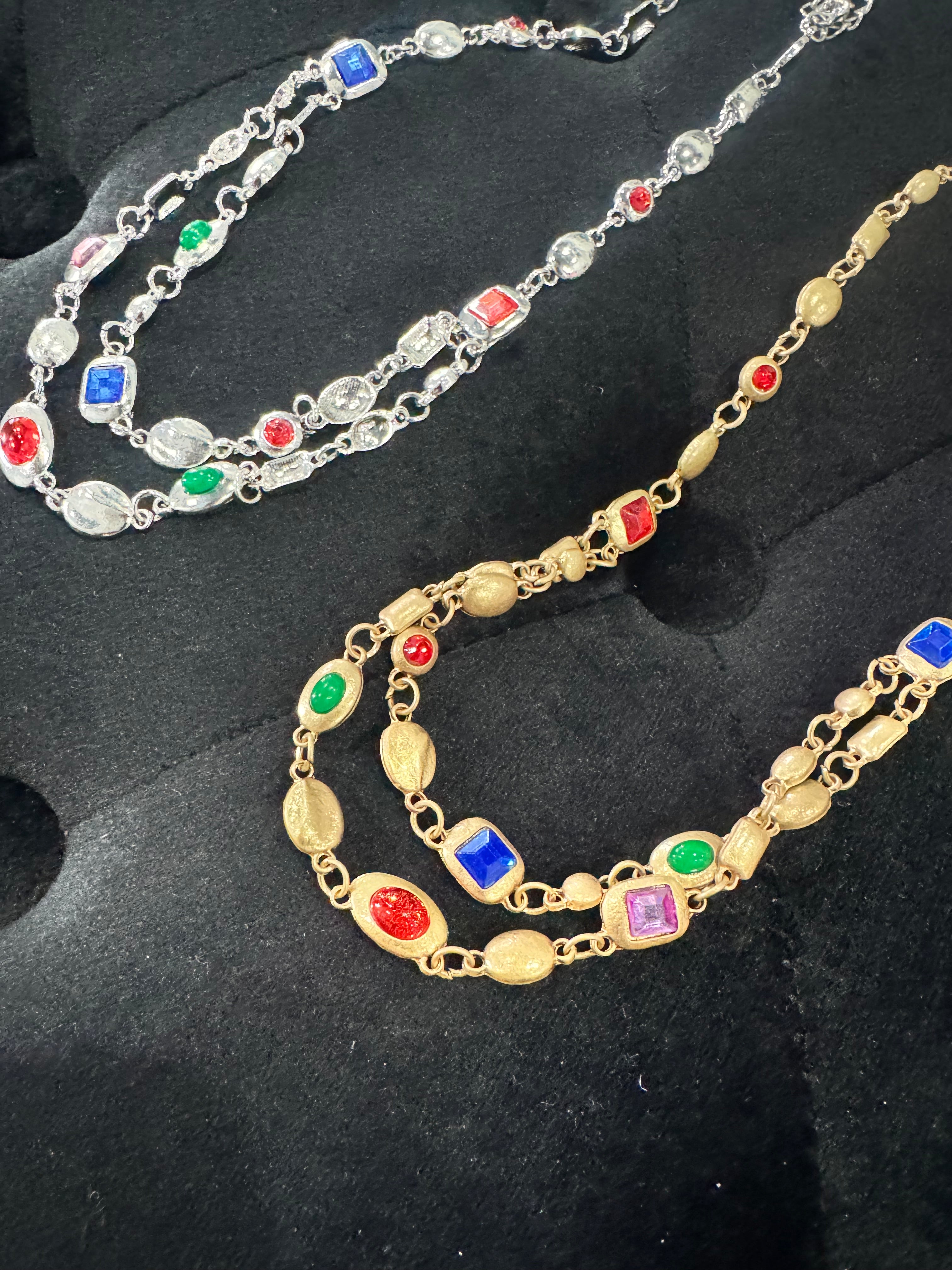 Royal gem double necklace