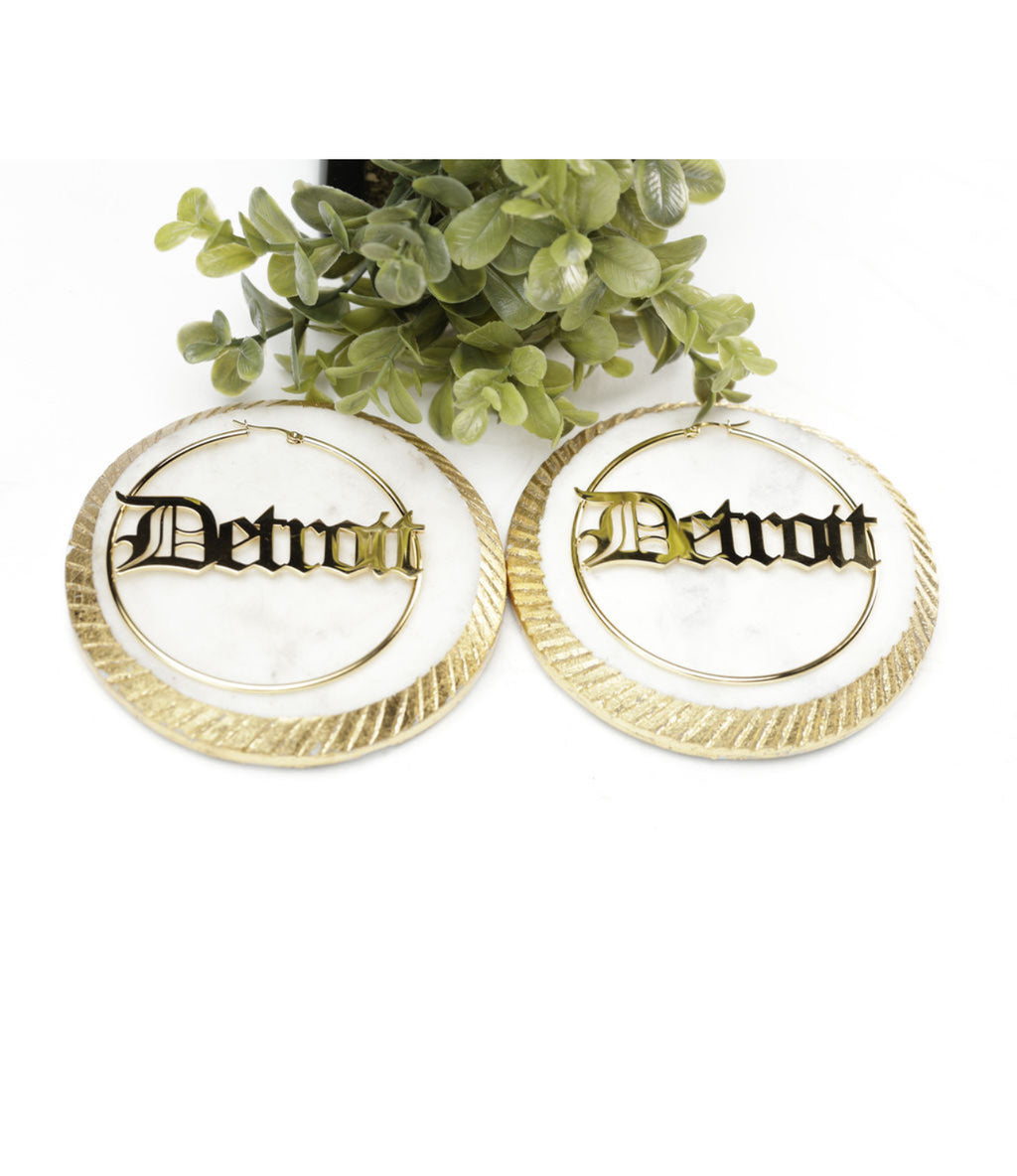 Old English DETROIT hoops