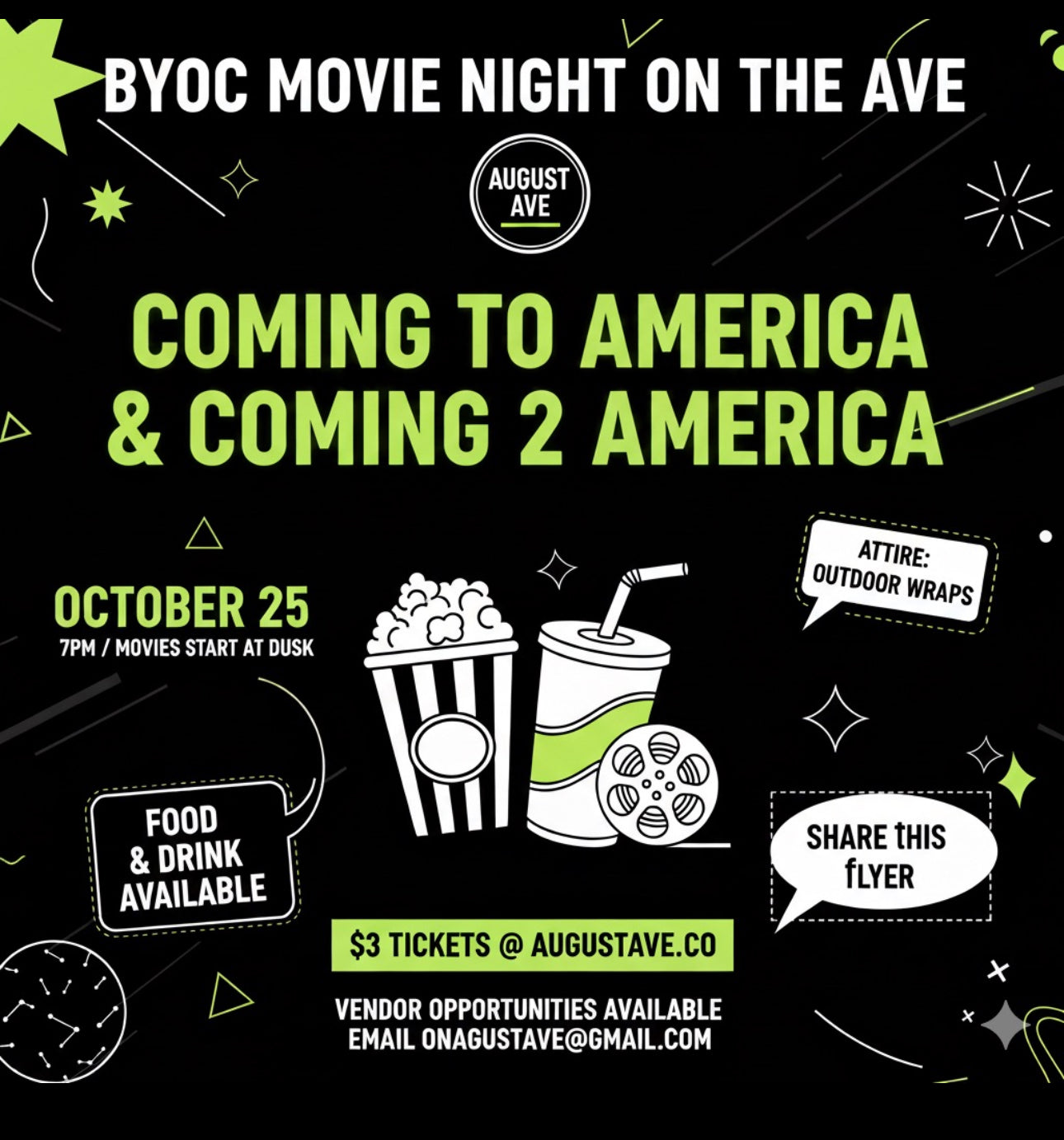 Movie Night on the Ave .