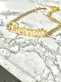 Old English DETROIT anklet