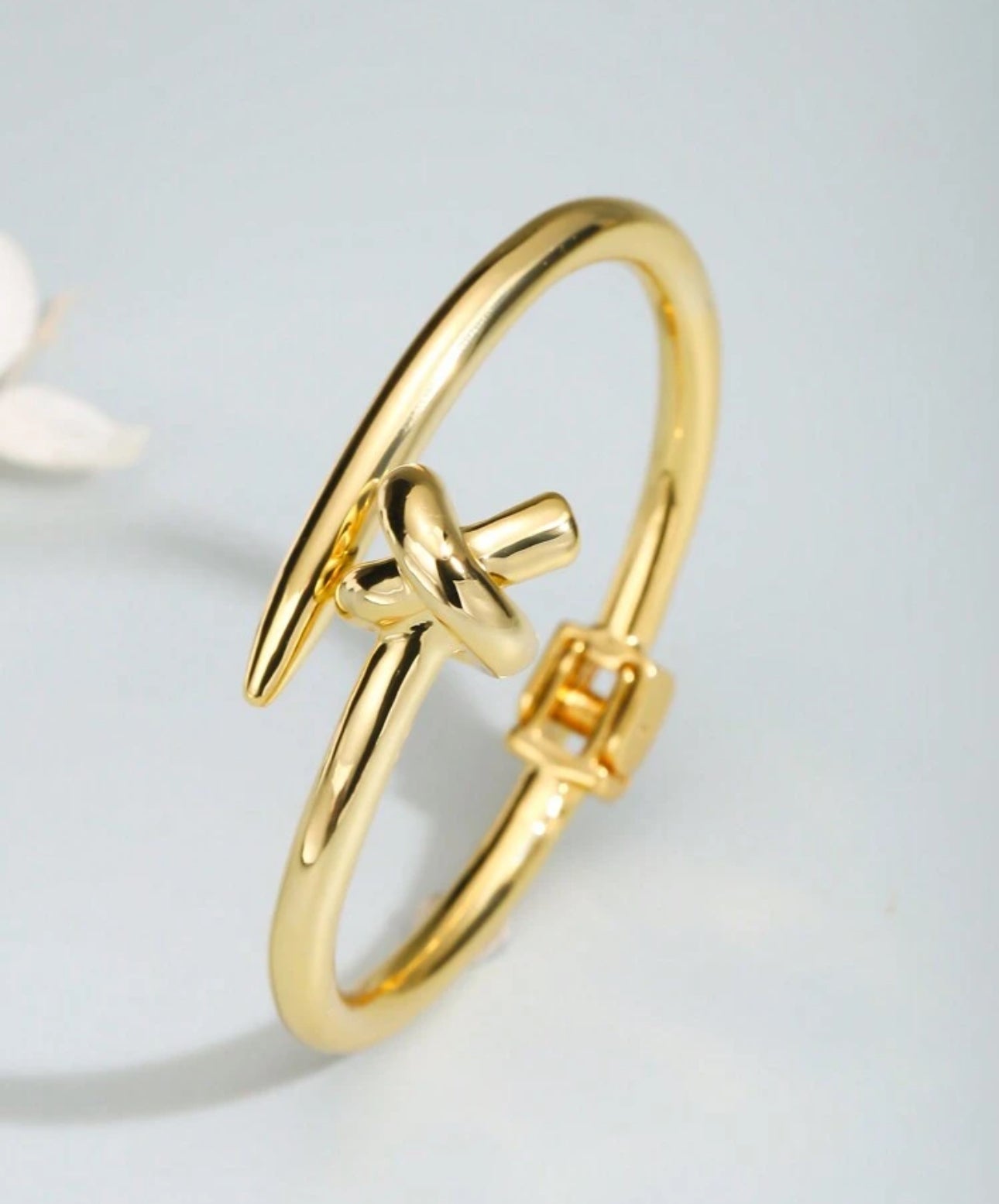 18k Gold Plated Stainless Steel Open Cuff Bracelet