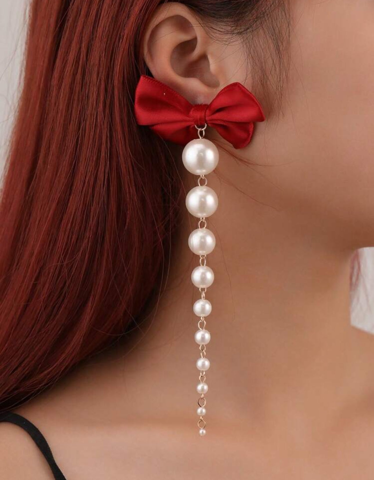 Bow Pearl Dangle Earrings