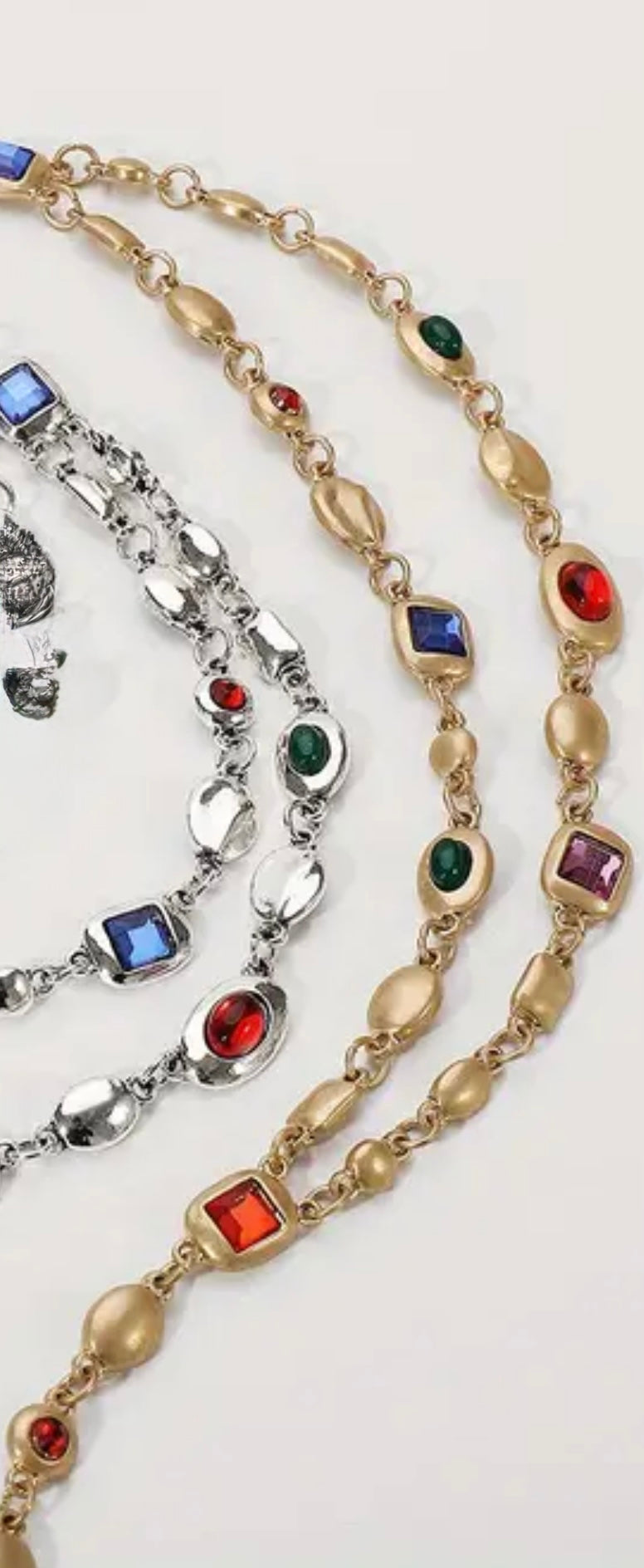 Royal gem double necklace