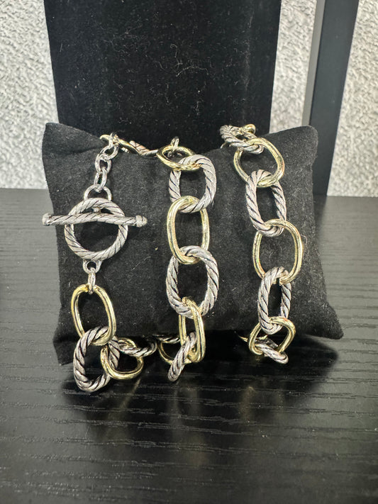 Braided Link toggle bracelet