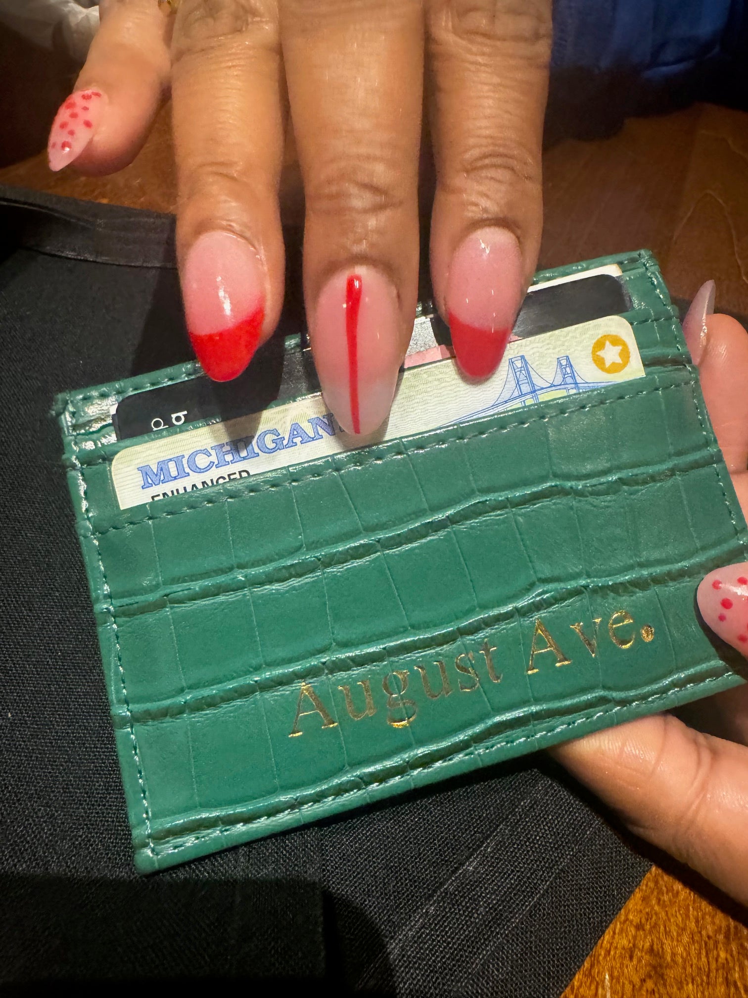 august ave. croc card holder