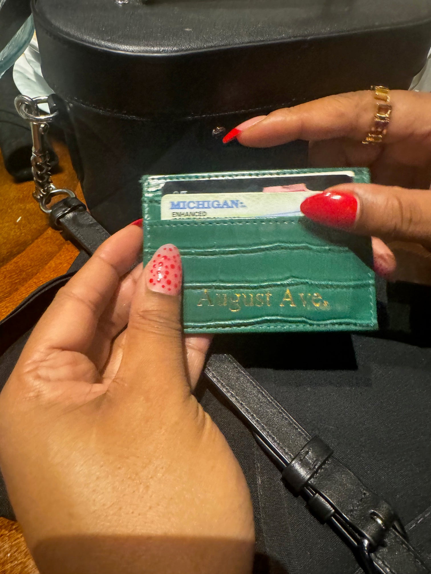 august ave. croc card holder