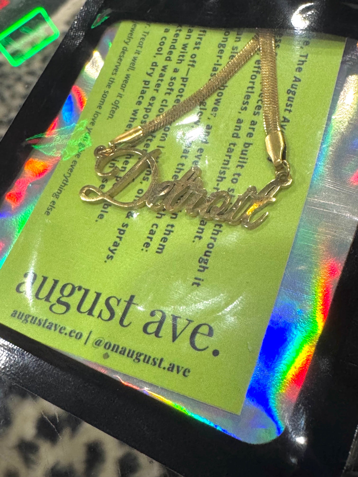 Detroit Fancy Script Herringbone chain