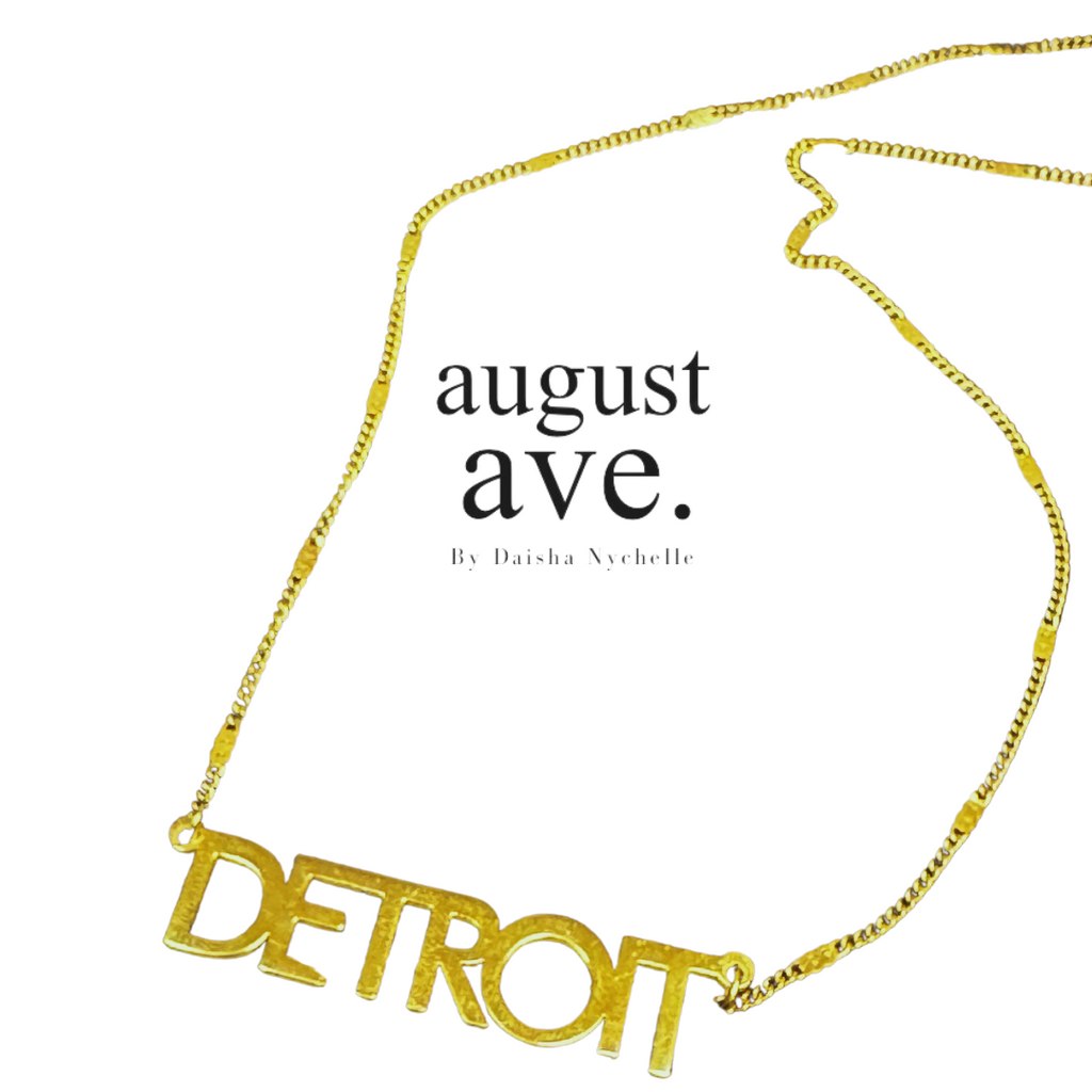 DETROIT Signature Block Necklace