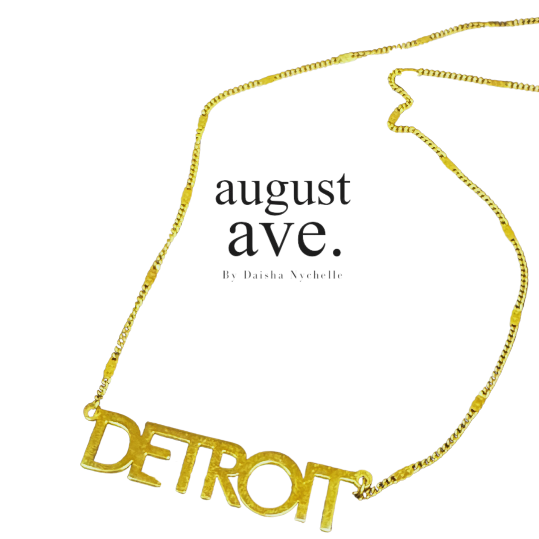 DETROIT Signature Block Necklace